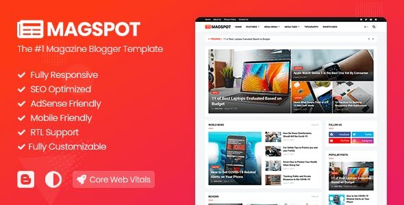 Magspot - Professional News & Magazine Blogger Template