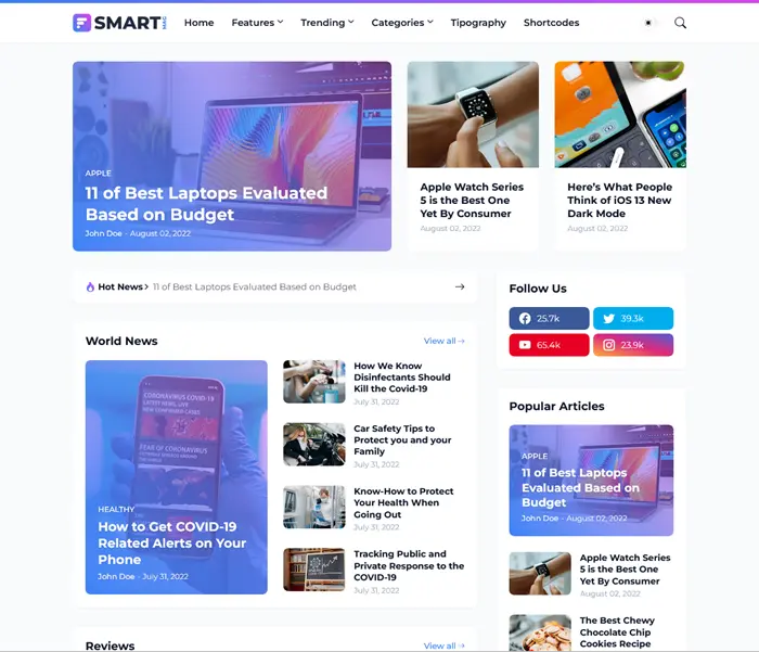 SmartMag - Responsive News & Magazine Blogger Template Free